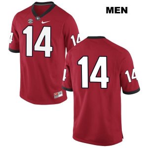 Men's Georgia Bulldogs NCAA #14 Trey Blount Nike Stitched Red Authentic No Name College Football Jersey UZL6854SJ